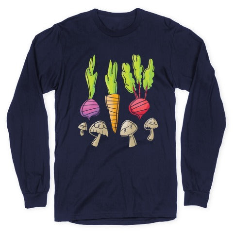 Retro Vegetable Pattern Longsleeve Tee